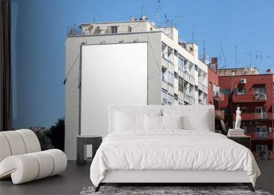 Large blank billboards on the street in the city, mock up - Image Wall mural