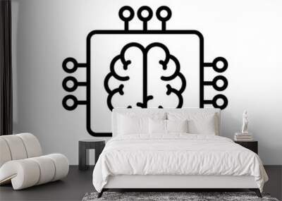 Artificial brain outline icons, minimalist vector illustration ,simple transparent graphic element .Isolated on white background Wall mural