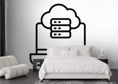 Cloud device outline icons, minimalist vector illustration ,simple transparent graphic element .Isolated on white background Wall mural