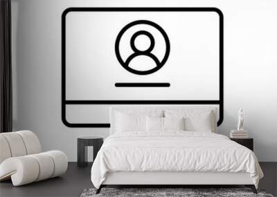 Computer user outline icons, minimalist vector illustration ,simple transparent graphic element .Isolated on white background Wall mural