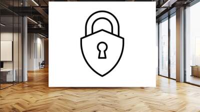 Padlock outline icons, minimalist vector illustration ,simple transparent graphic element .Isolated on white background Wall mural