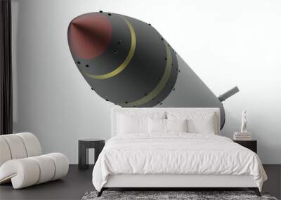 rocket missile war conflict ammo warhead nuclear militar weapon nuke 3d illustration spaceship Wall mural