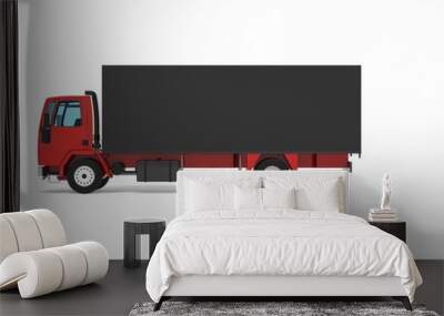 truck van transport isolated 3d rendering illustration on a white background Wall mural