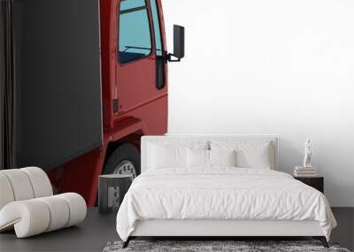 truck van transport isolated 3d rendering illustration on a white background Wall mural