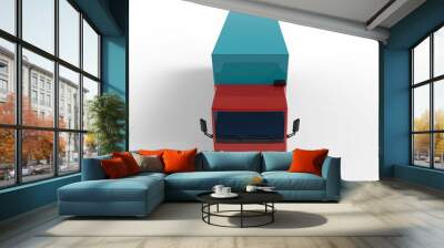 truck van transport isolated 3d rendering illustration on a white background Wall mural