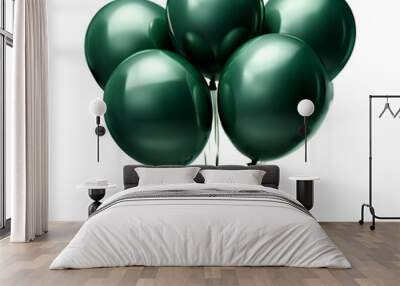 dark green balloons isolated Wall mural