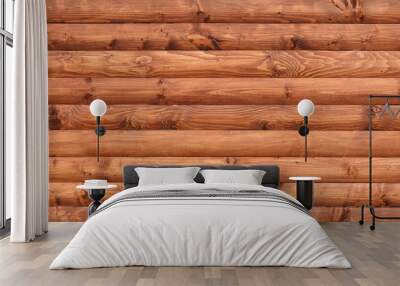 Wooden wall assembled of beams or logs Wall mural