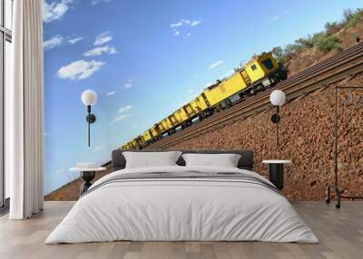 Yellow desert train Wall mural