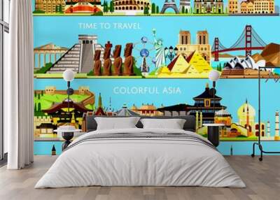 Travel architecture and world landmarks Wall mural