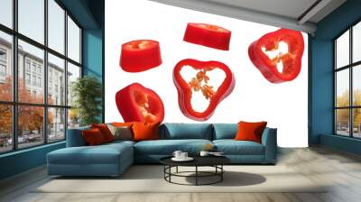 red hot chili pepper isolated on white Wall mural