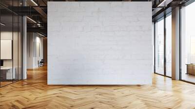 Rough textured white painted brick wall Wall mural