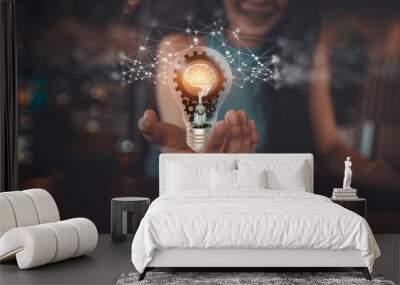 creative idea.Concept of idea and innovation	 Wall mural