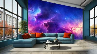 Space scene with planets, stars and galaxies. Panorama.	 Wall mural