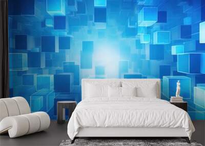 abstract blue background Wall mural