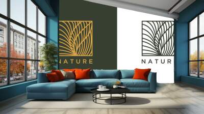 Leaf Tropical plant logo design inspiration  Wall mural