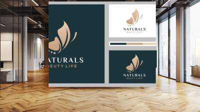 Luxury Silhouette buterfly logo design inspiration  Wall mural