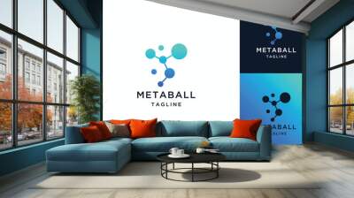 Metaball dot vector  logo design inspiration  Wall mural