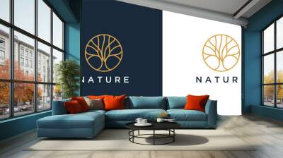 Tree vector logo design inspiration Wall mural