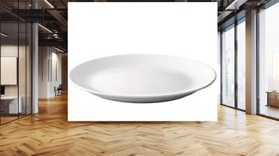 A White Porcelain Plate Ready for Dinner on a White or Clear Surface PNG Transparent Background. Wall mural