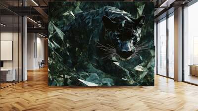 black panther head Wall mural