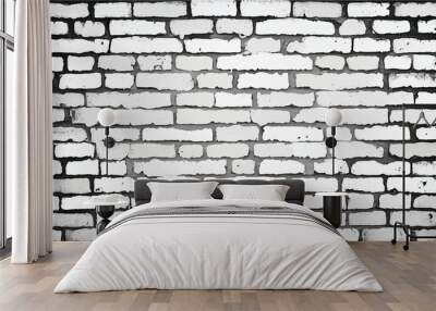 Brick wall background. Distress brick wall overlay texture. Grunge Background. Black and white brick wall background.  Wall mural