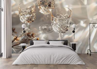 champagne glasses on the table Wall mural