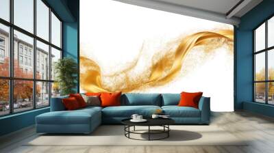 dance of elegance: white and gold swirl. on a white or clear surface png transparent background. Wall mural