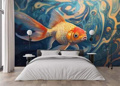 goldfish in aquarium Wall mural