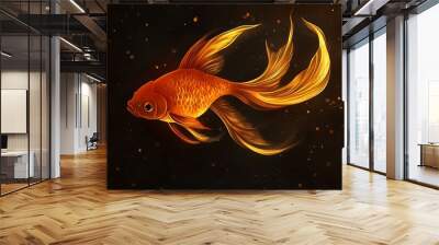 goldfish in aquarium Wall mural