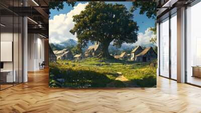 house in the mountains Wall mural