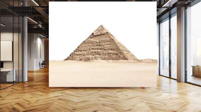 Majestic Pyramid Rising in the Heart of the Barren Desert. On a White or Clear Surface PNG Transparent Background. Wall mural