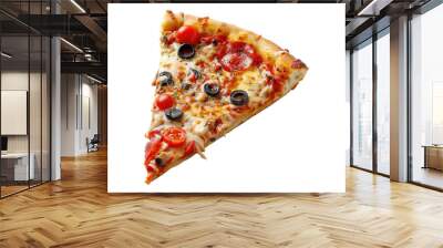 Pizza slice isolated on transparent background Wall mural