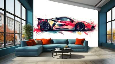 red sports car Wall mural