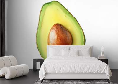 Ripe avocado slice isolated on transparent background Wall mural