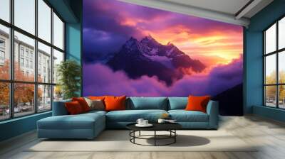 sunrise in the mountains Wall mural