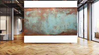 The Timeless Tale of a Weathered Metal Canvas. On a White or Clear Surface PNG Transparent Background. Wall mural