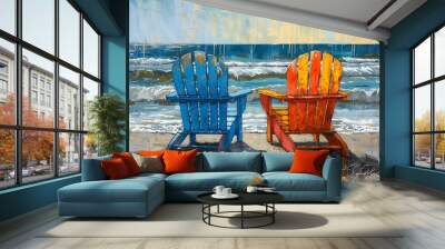 two chairs Wall mural