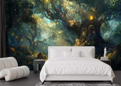 underwater scene in the forest Wall mural