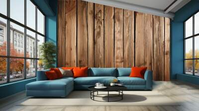 Wood texture. Background old panels. Empty natural brown wooden background. Brown wood plank texture background. hardwood floor. Wall mural