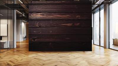 Wood texture. Rich wooden plank texture with natural grain patterns. Dark Brown Wood texture. Wood texture, wood background. dark wood planks background. dark wood texture.  Wall mural