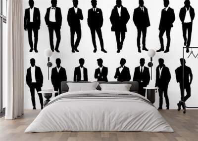 silhouette of a man in a classic suit Wall mural