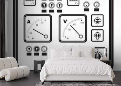 electric control panel with elements Wall mural