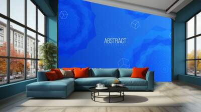 Modern professional blue vector Abstract Technology business background wallpaper with lines and geometric shapes and  shadows Wall mural