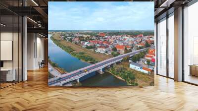 Flying over Srem, Poland. Summer 2019 Wall mural