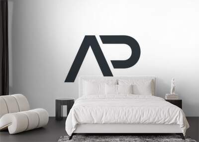 AP or PA and A, P Uppercase Letter Initial Logo Design, Vector Template Wall mural