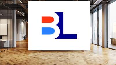 BL or LB Letter Initial Logo Design, Vector Template Wall mural