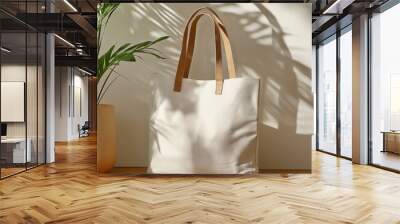 Canvas tote bag mock-up with space for custom art or logo. Wall mural