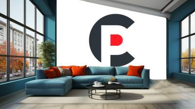 CP or PC Letter Initial Logo Design, Vector Template Wall mural