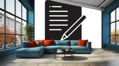 Document with pen, Form icons. Line, glyph and colorful version. Sheet of paper and pen outline and filled vector illustration. Different style icons set. Wall mural