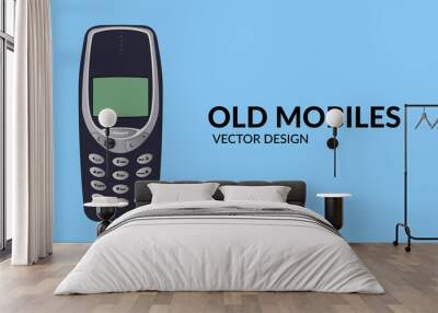 Old Mobile Phone - Vector Design Wall mural